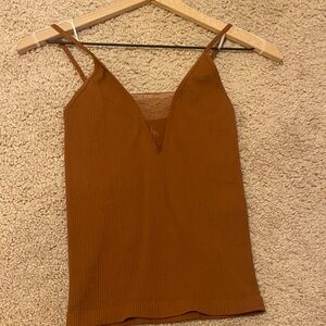 Free People Tan V-Neck Camisole